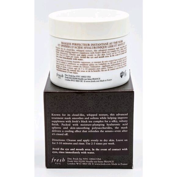 Fresh Black Tea Instant Perfecting Mask- Hyaluronic Acid-Full Size 3.3oz NIB - Picture 2 of 3